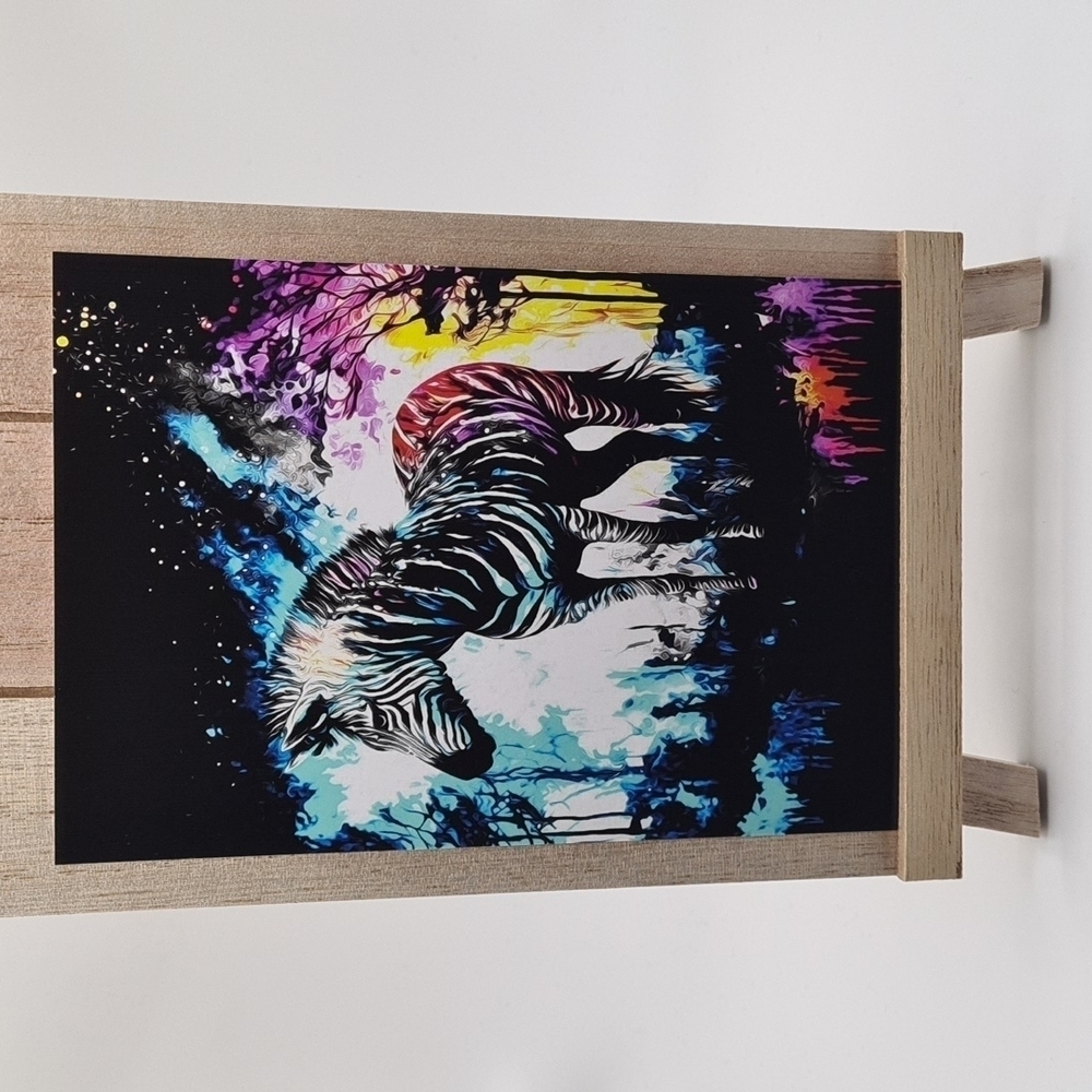 4x6 Zebra Fantasy Watercolor Oil Painting Print‎